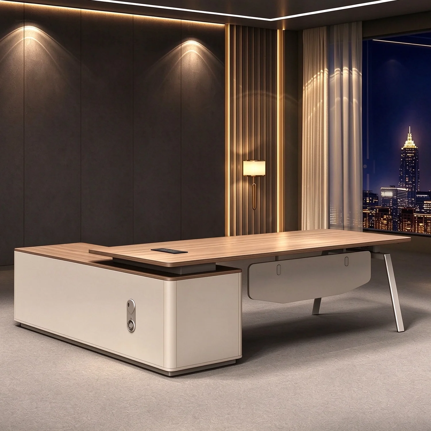 Luxury L-shaped executive desk suitable for high-end office interiors - Maoters