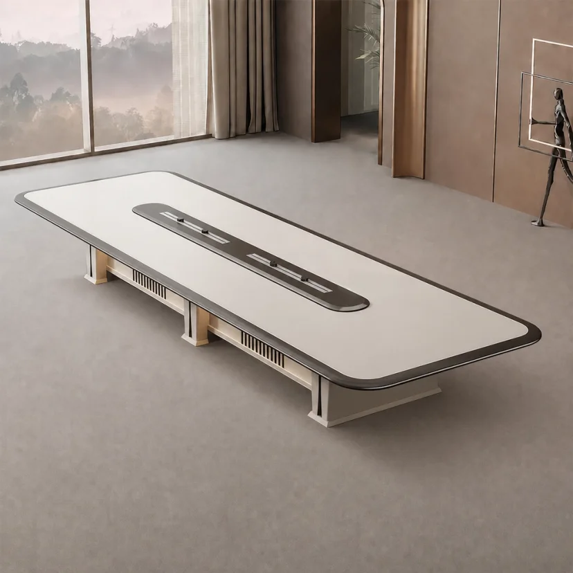 Light Luxury Spray Paint Conference Table – Sleek Modern Design