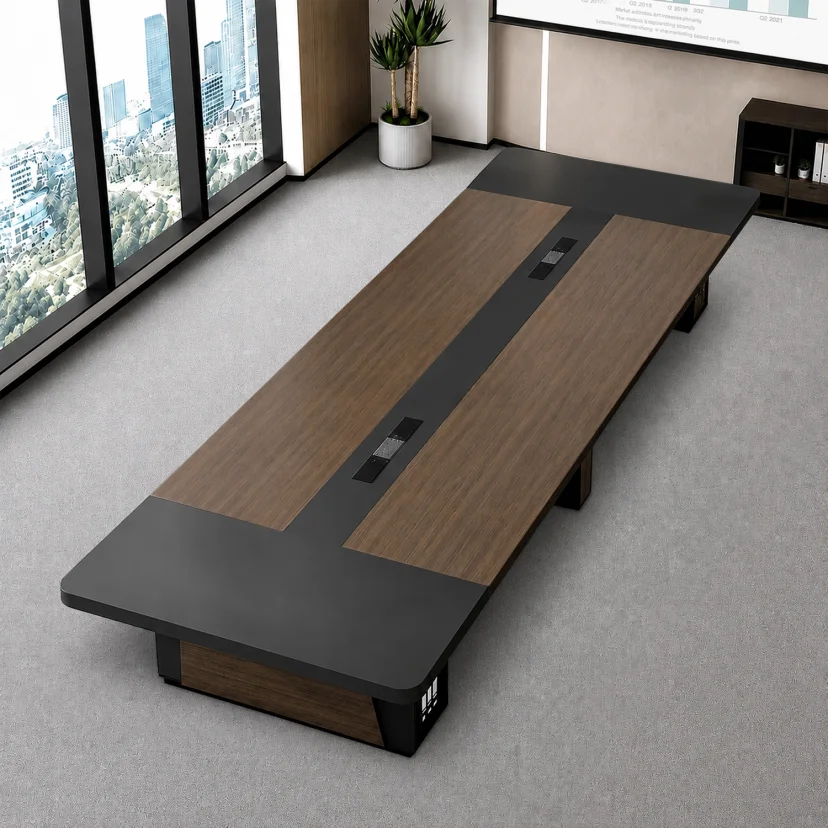 Modern Minimalist Long Conference Table Rectangular Meeting Desk for Office