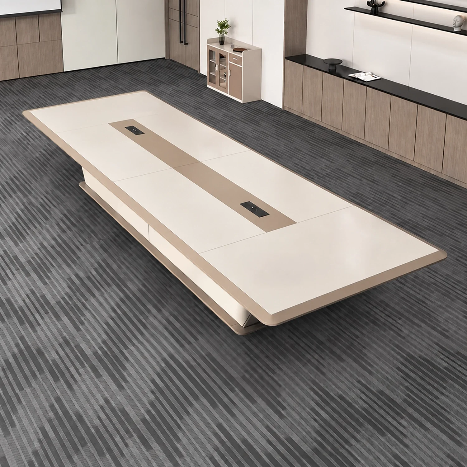 Light Luxury Large Painted Conference Table