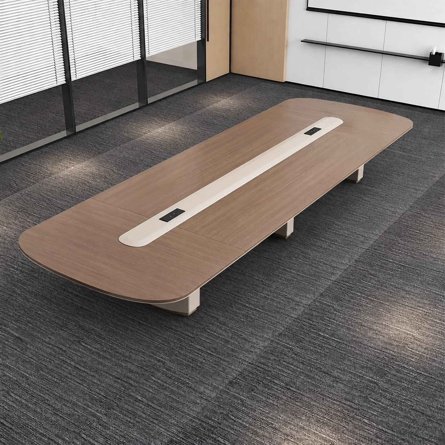 Sleek Long Conference Table for Modern Conference Rooms