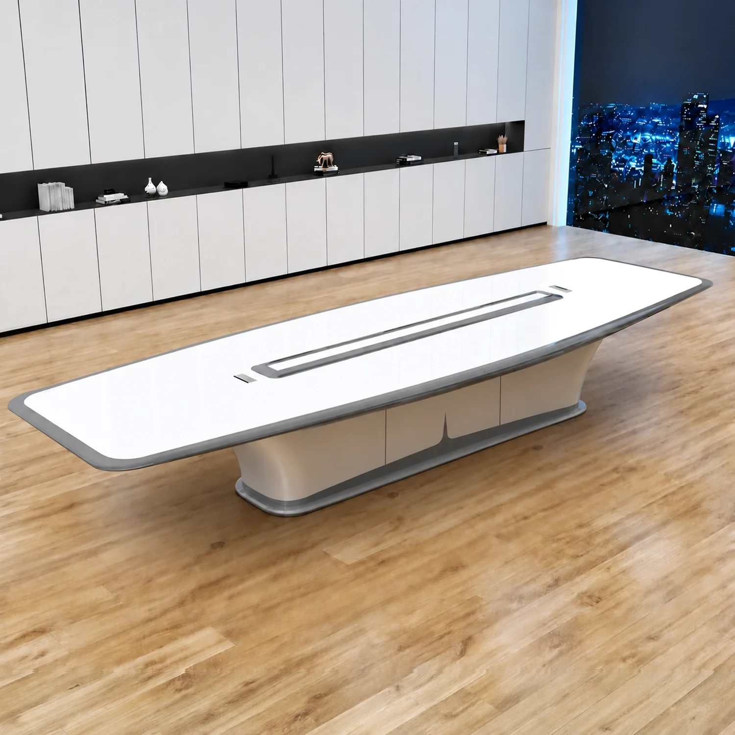 White Painted Long Conference Table – Perfect for Executive Meeting Rooms
