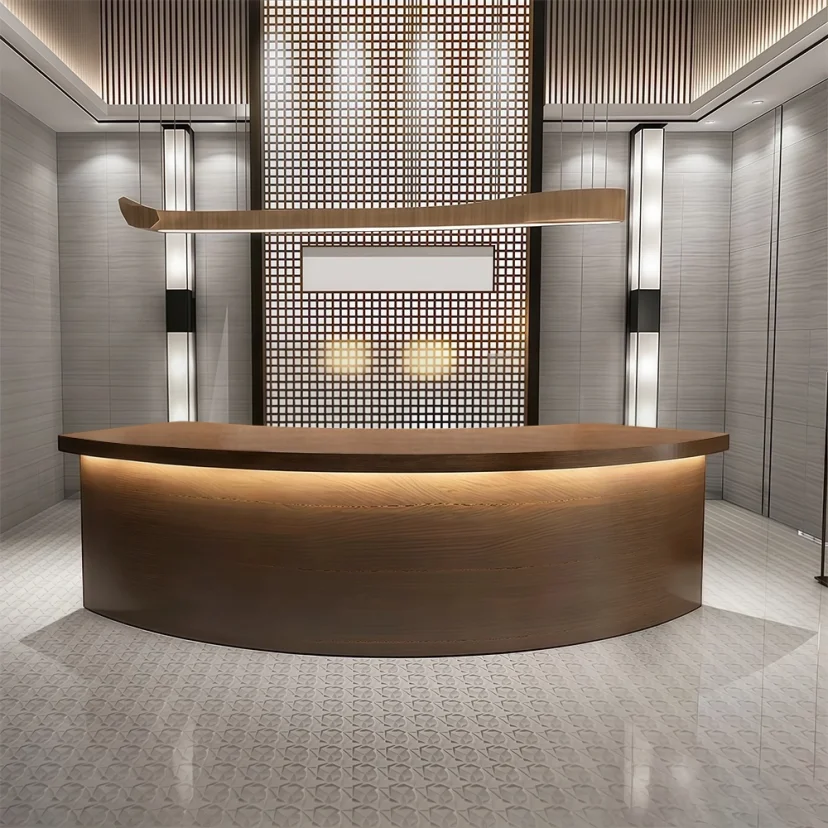 Reception Desk With Solid Wood Grain – Maoters