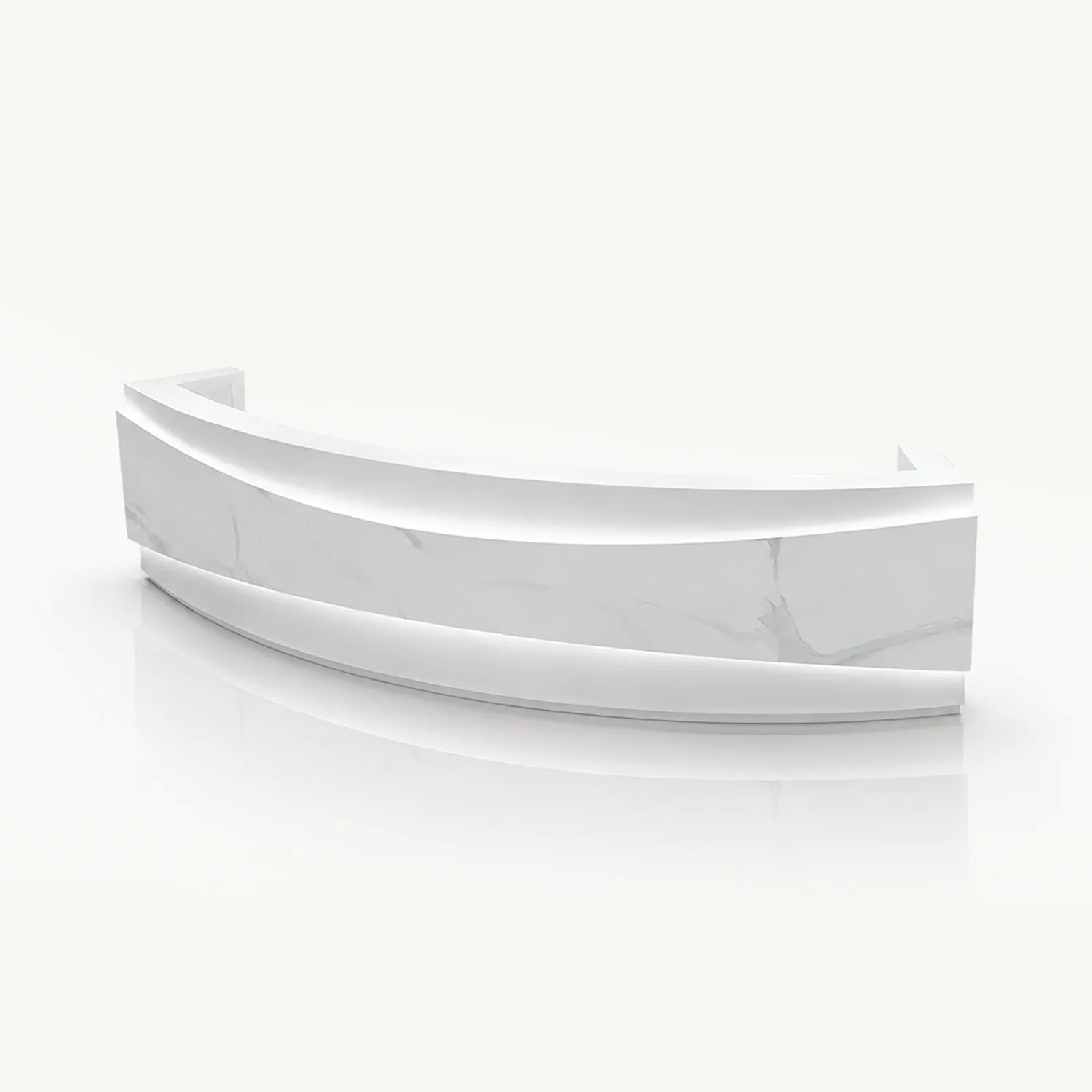 Modern Curved White Reception Desk for Offices - Maoters