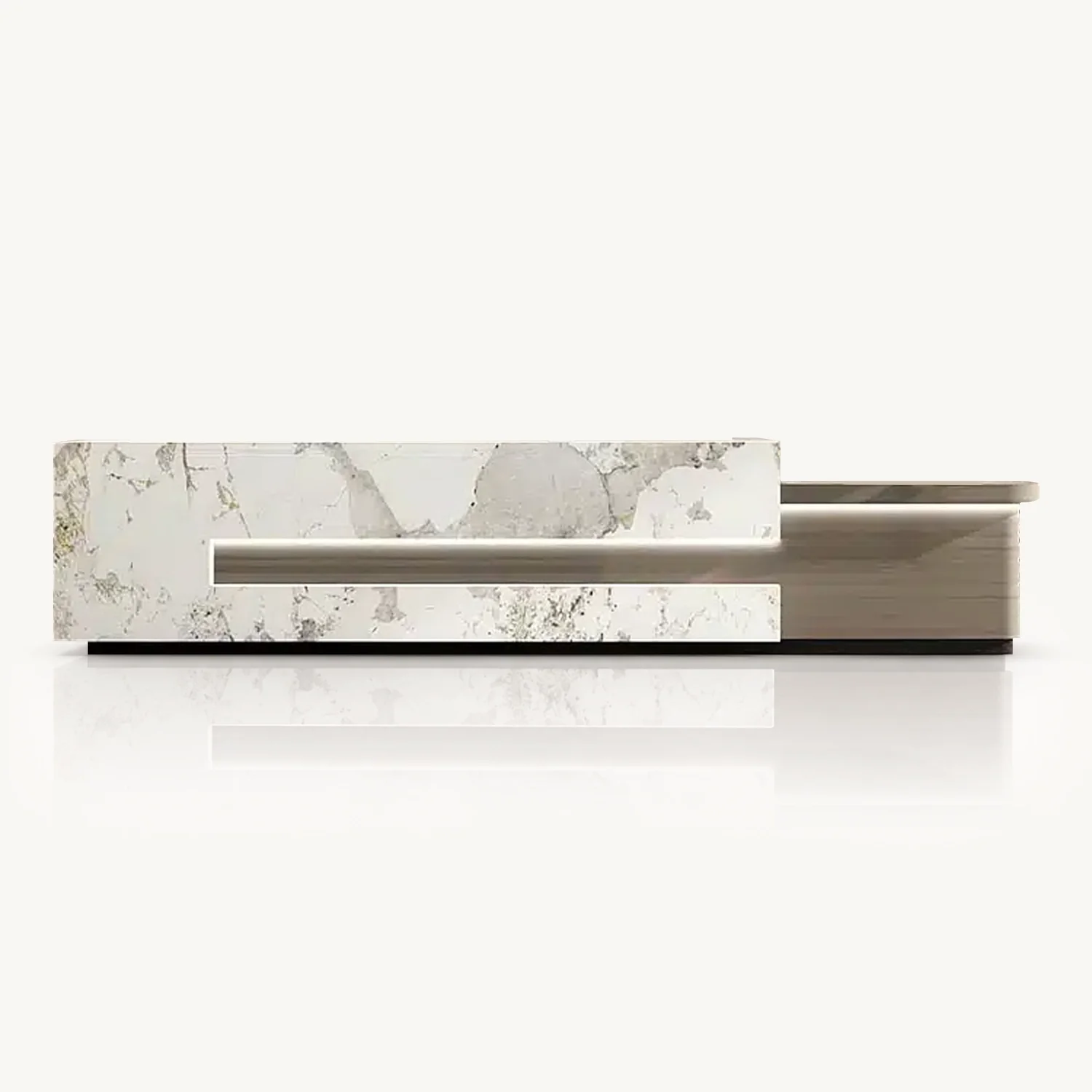 Marble Grain Step Reception Desk - Maoters