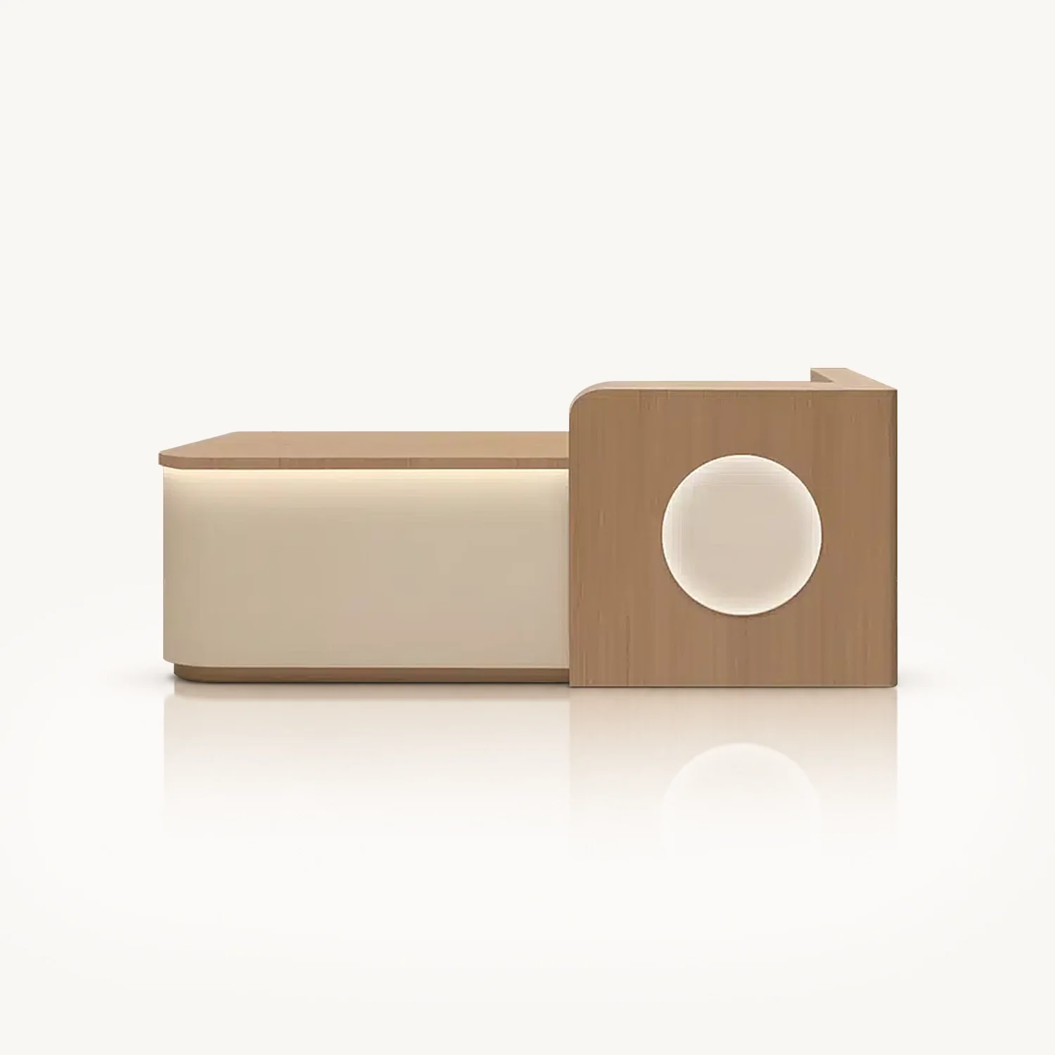 Modern Wood Reception Desk with Round Accent - Maoters