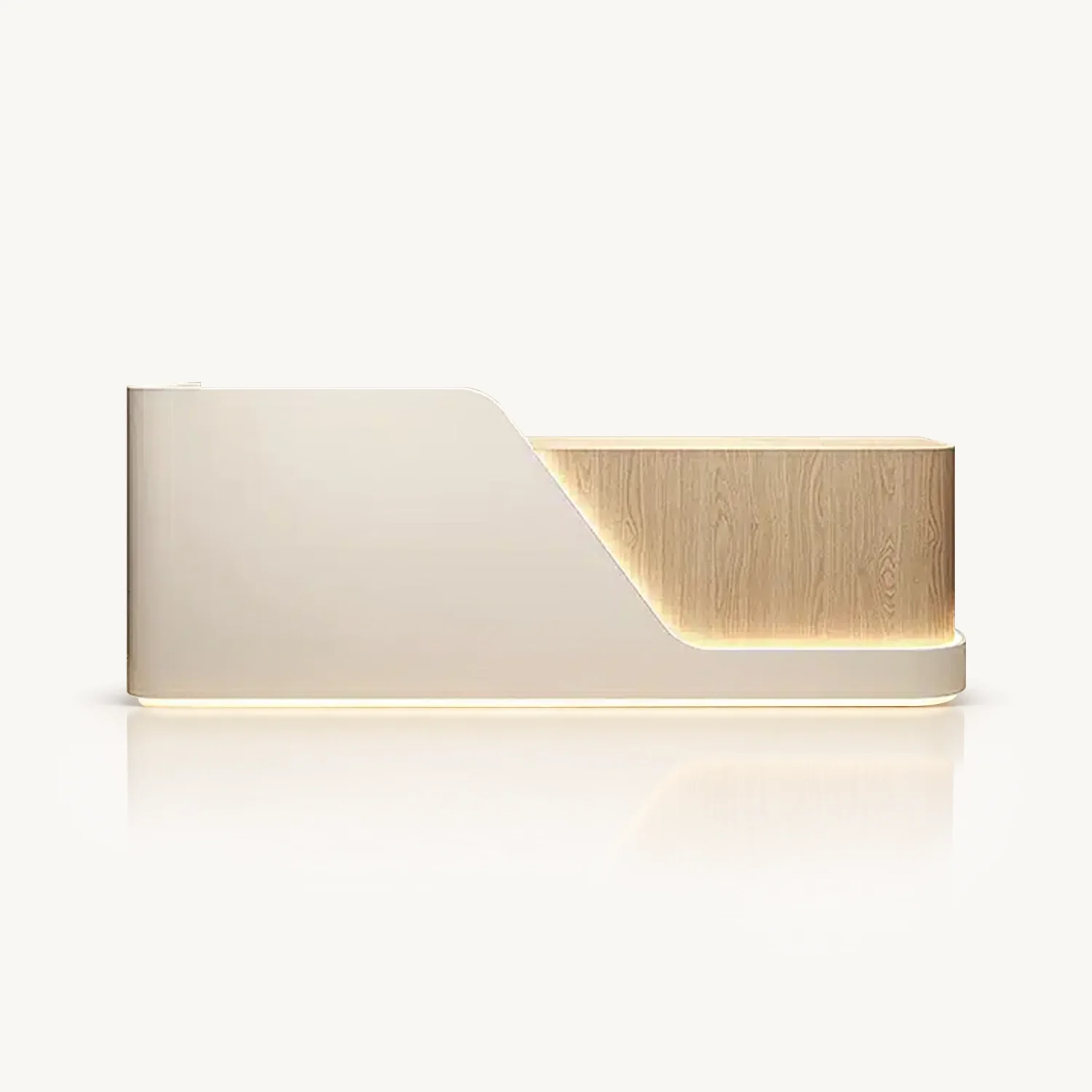Wood Rounded Front Desk - Maoters