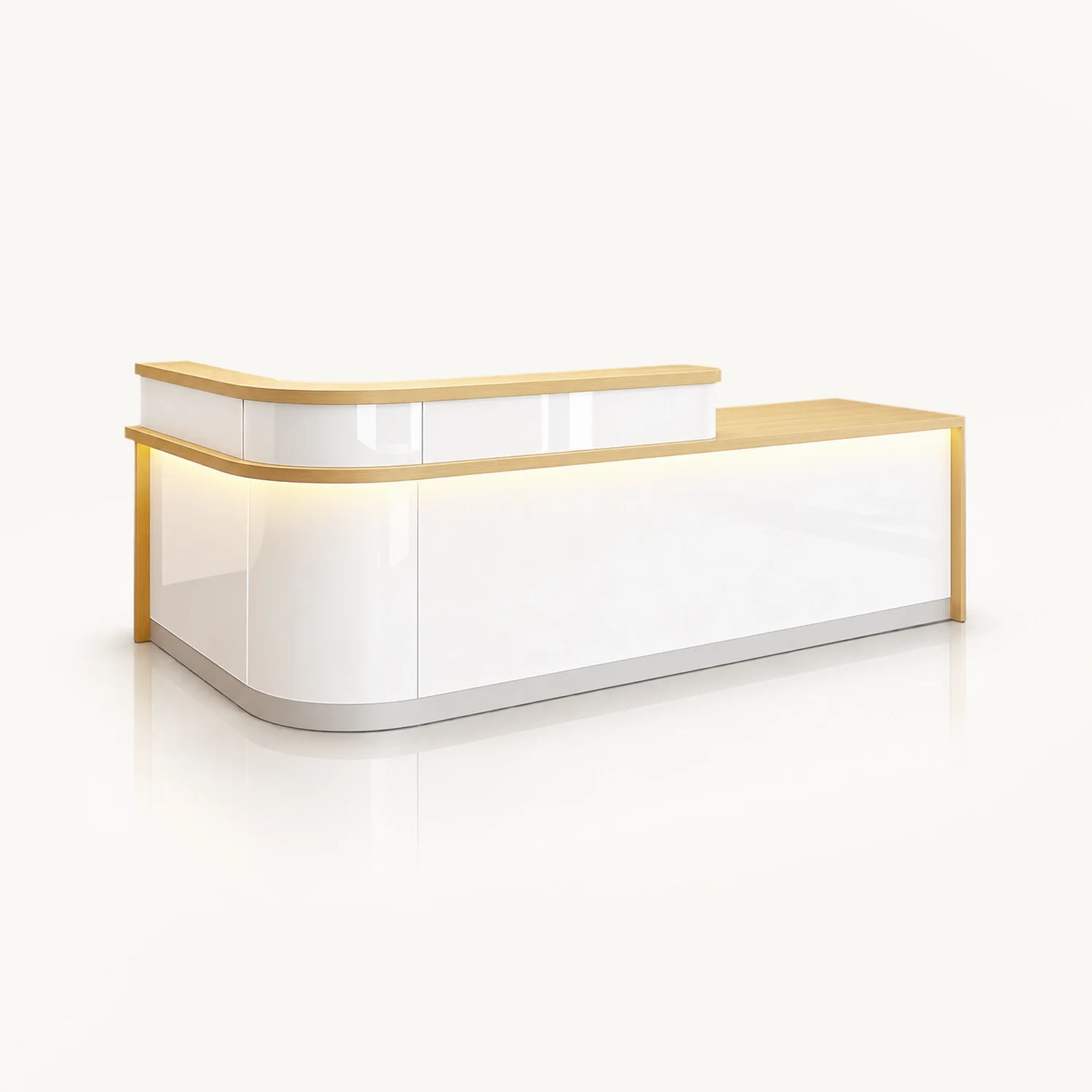 Sleek Curved Corner Reception Desk - Maoters