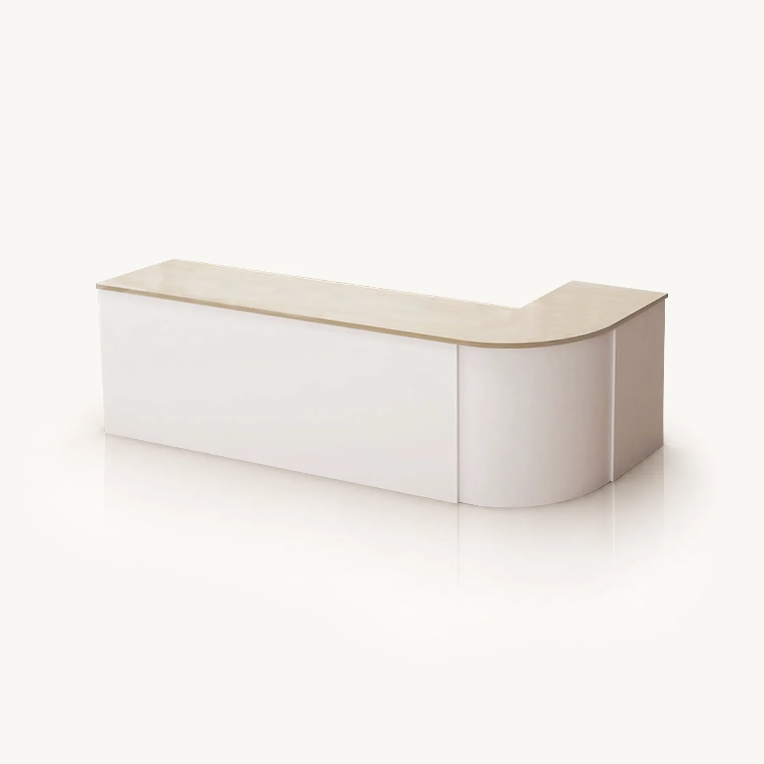Minimalist Curved Corner Reception Desk