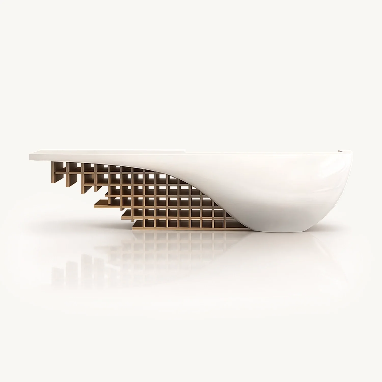 Sculptural Reception Desk with Soft Curve - Maoters