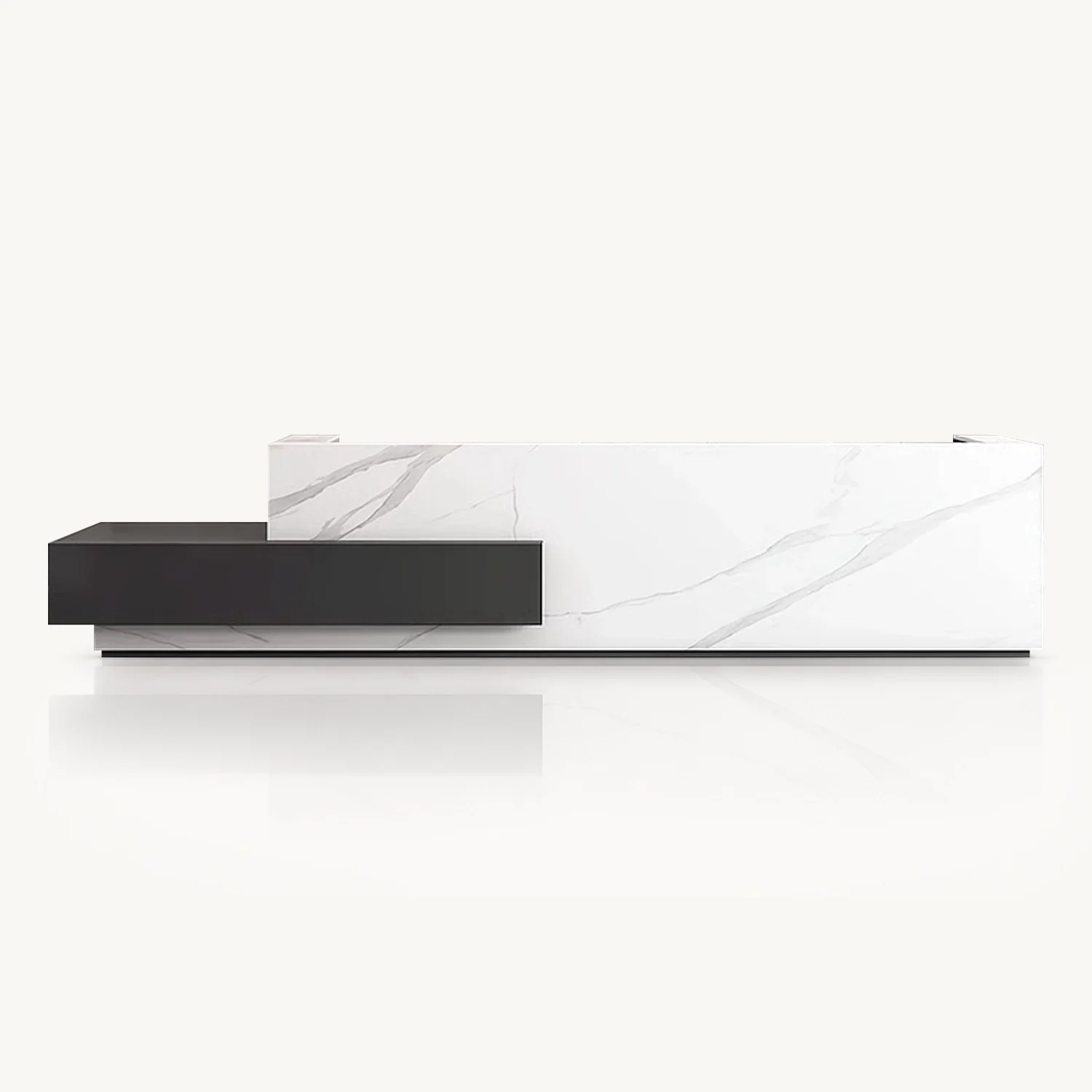 Linear Reception Desk with Side Extension - Maoters