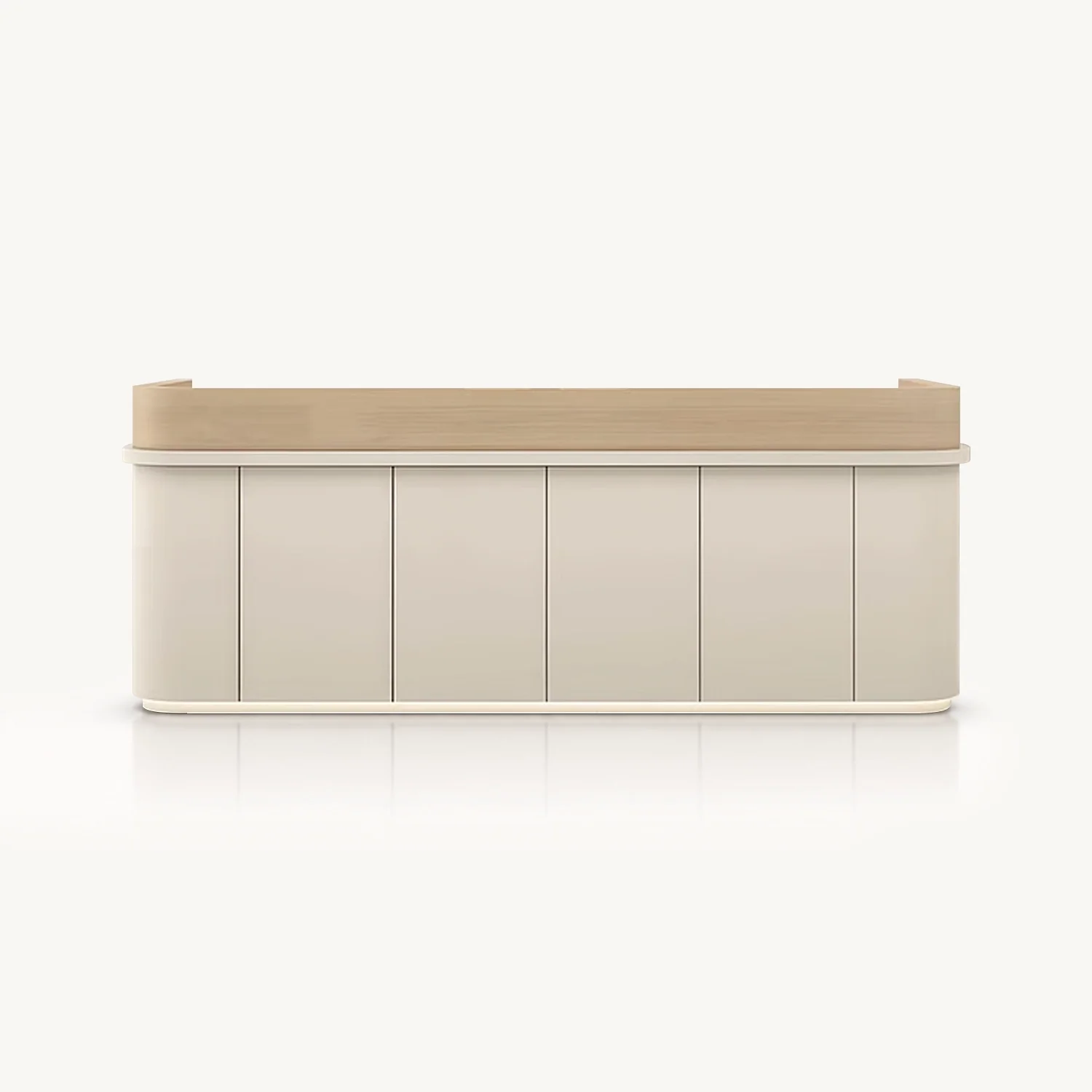 Warm Minimalist Reception Desk - Maoters