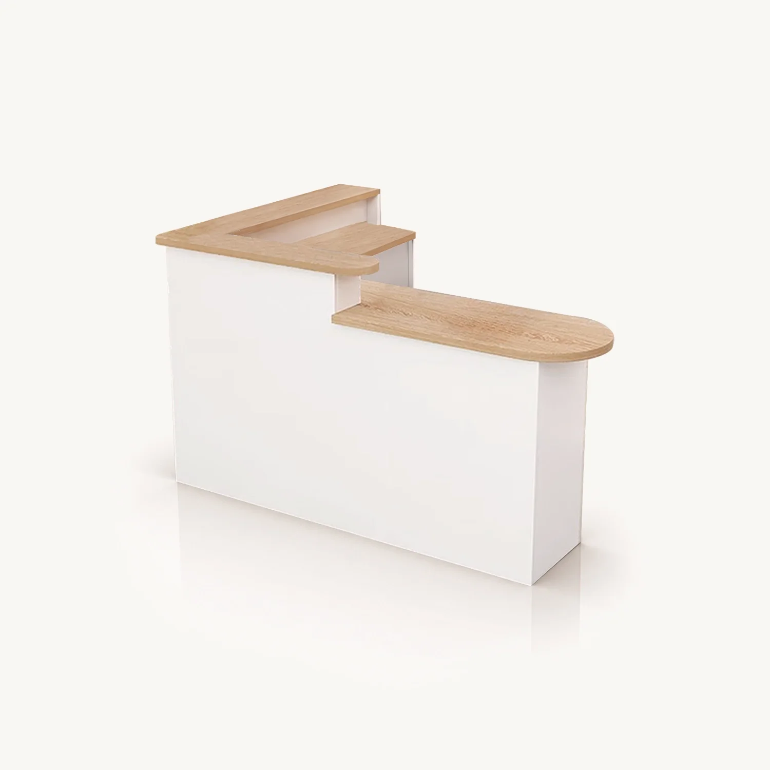 L-Shaped Dual Rounded Reception Desk - Maoters