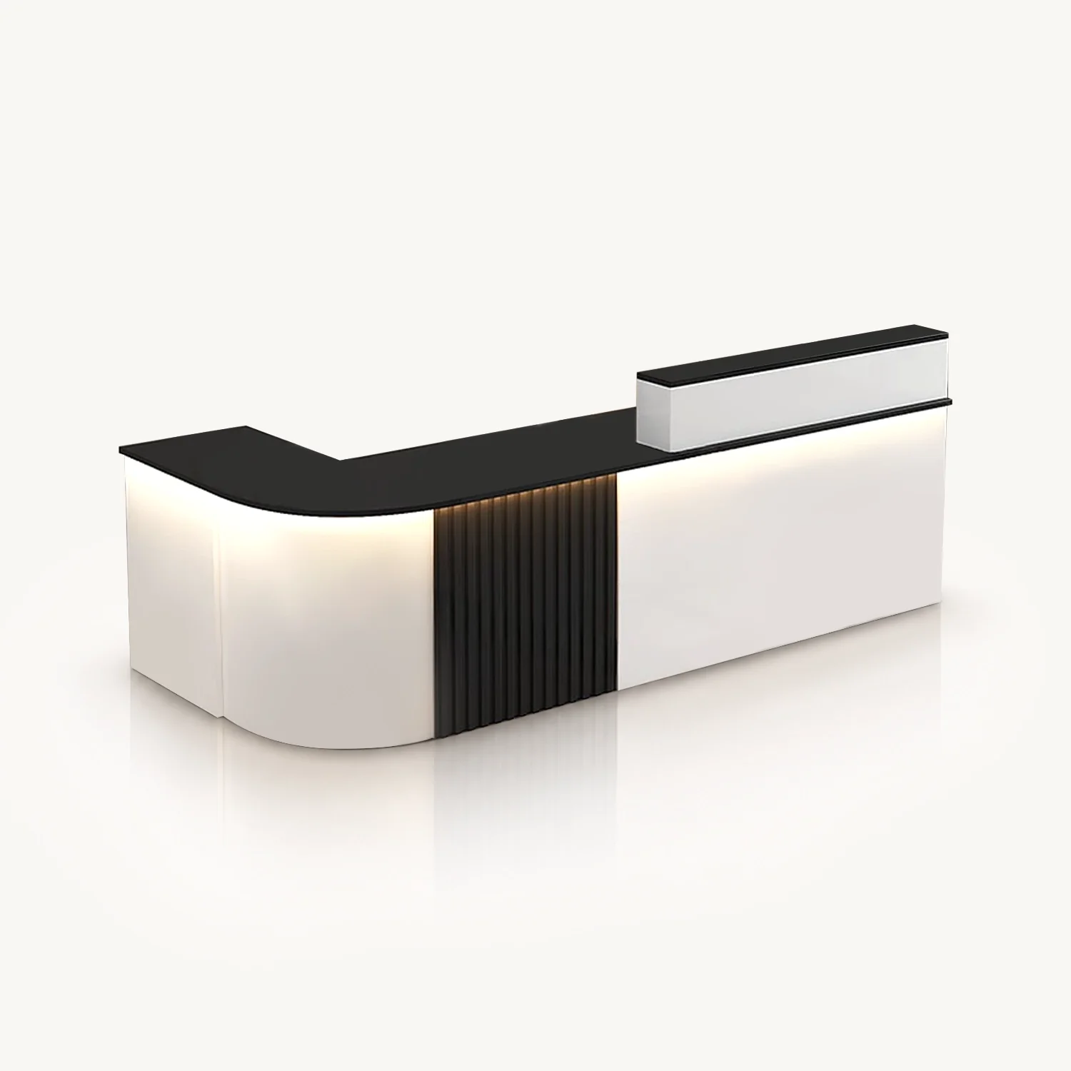 One Side Curved Modern Reception Desk - Maoters
