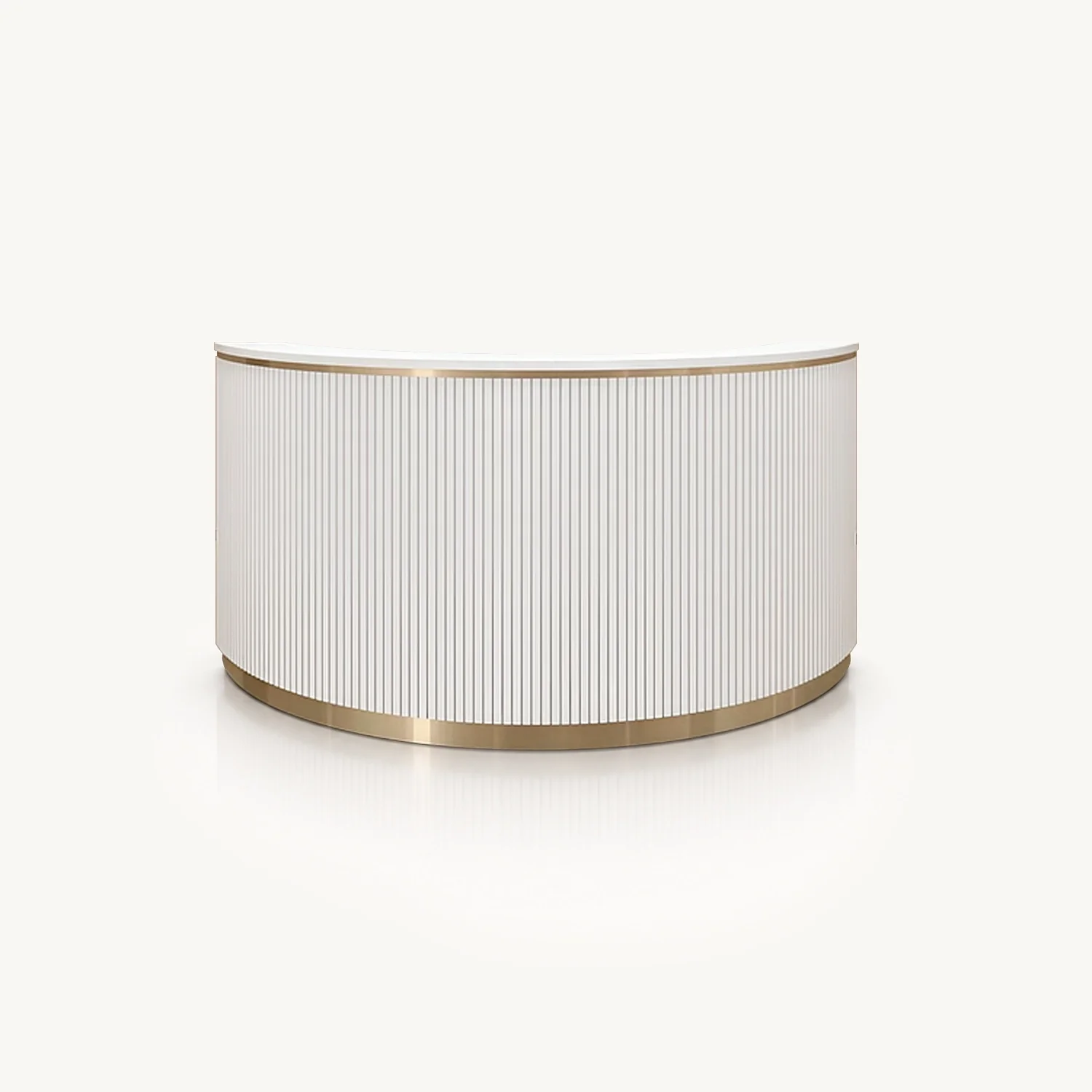 Modern Semicircular Fluted Reception Desk - Maoters