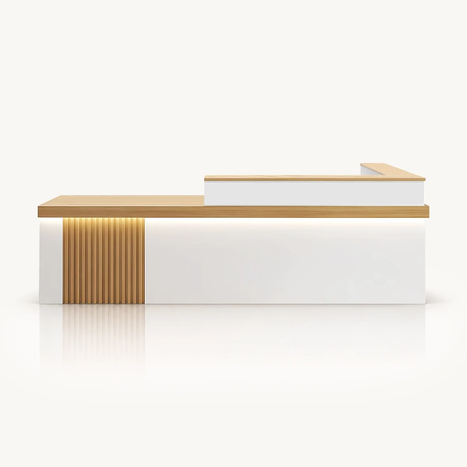 Modern Wood-Accent Reception Desk – Maoters