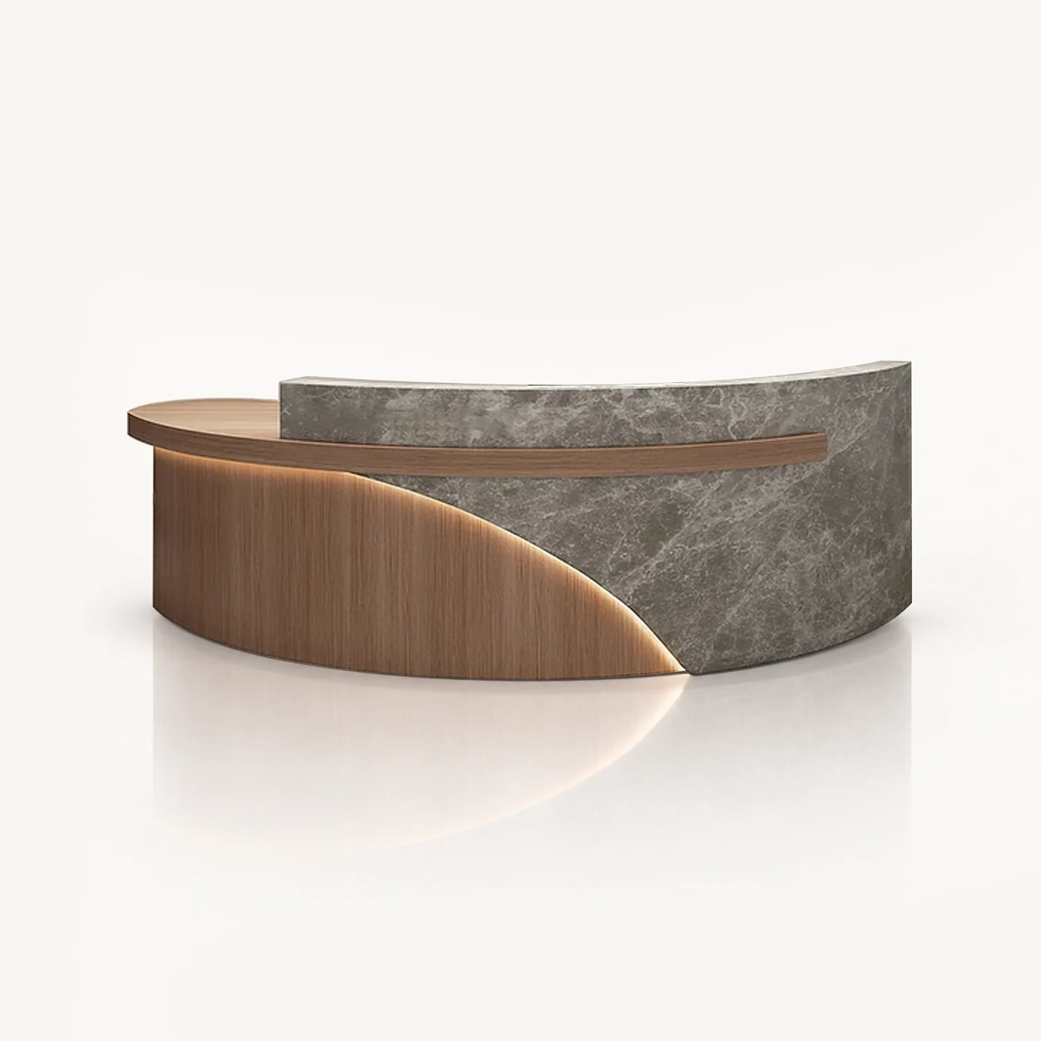 Elegant Modern Curved LED Reception Desk - Maoters