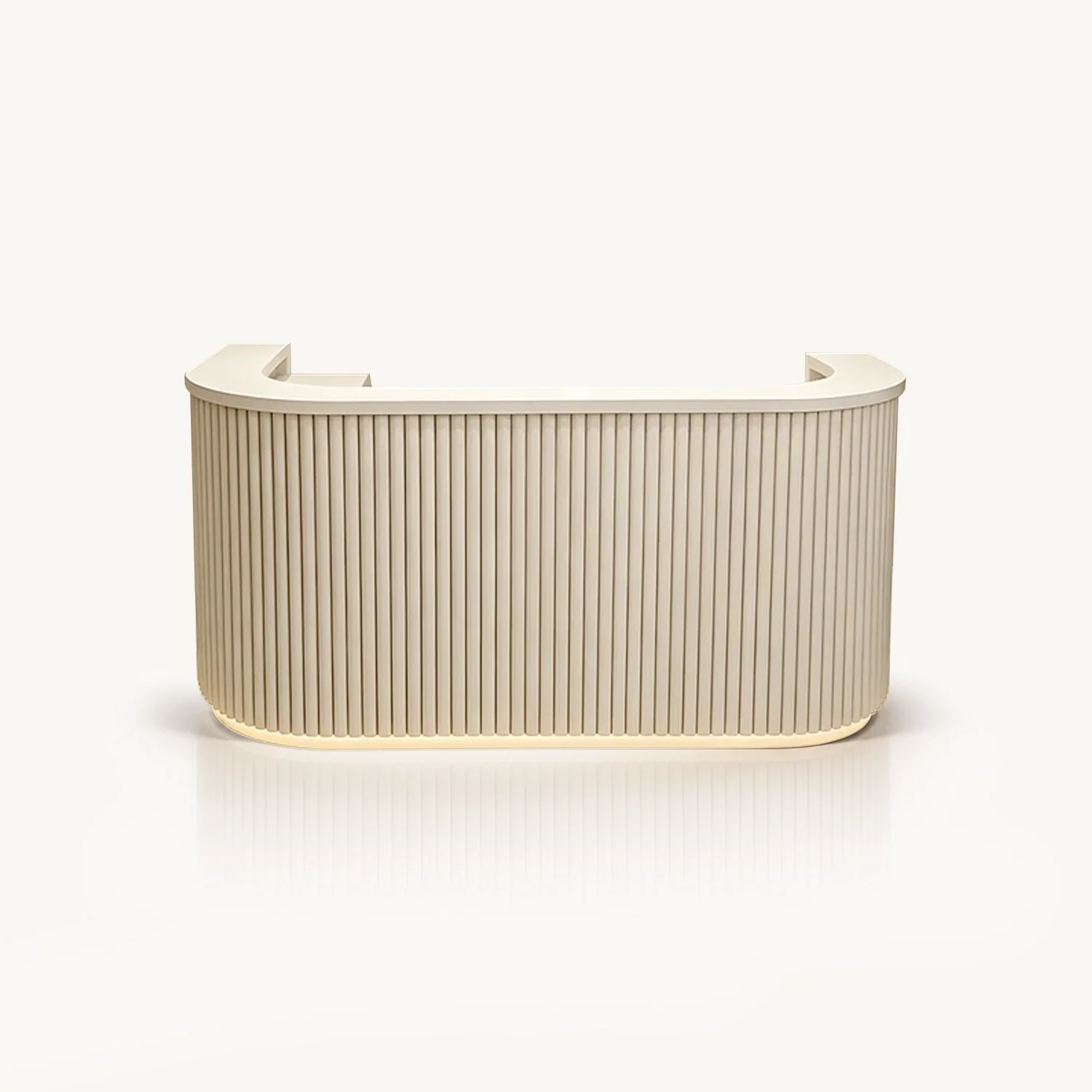 Modern Curved Fluted Reception Desk - Maoters