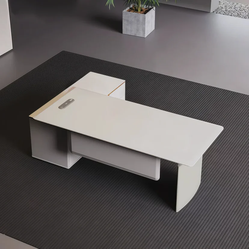 Beige Electric Standing Desk with Smart Dual Motor