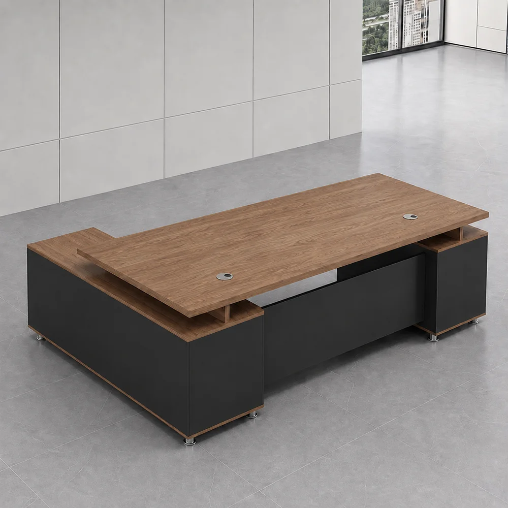 Modern L-Shaped Manager Executive Desk - Maoters