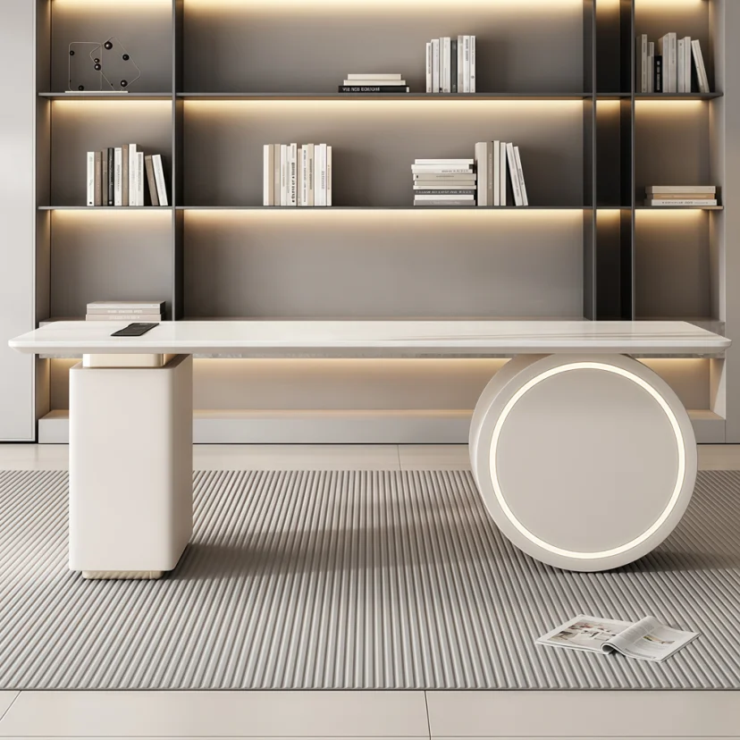 Cream Desk Modern Office Desk