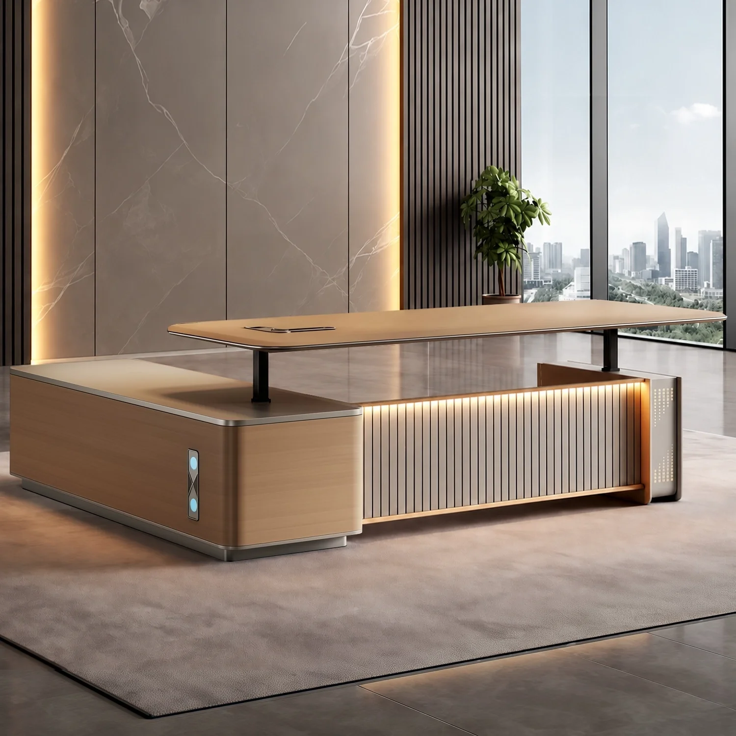 Luxury Electric Adjustable Executive Desk