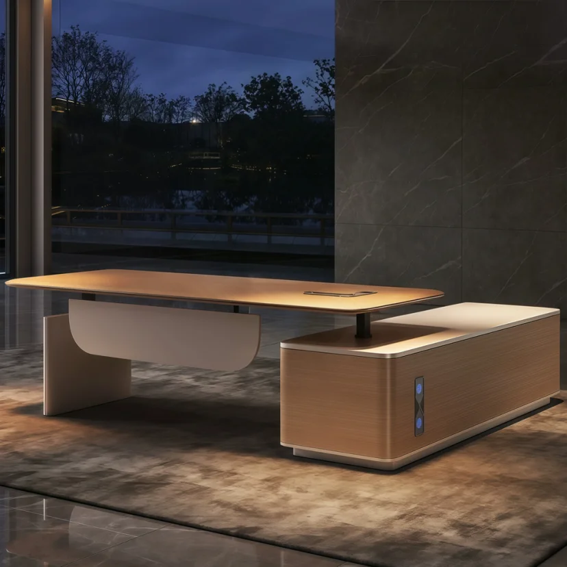Adjustable Electric Standing Desk with Side Storage – Simple Modern Office Furniture