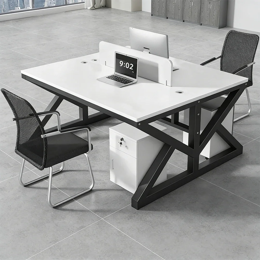 Minimalist Computer Desk with Screen Divider