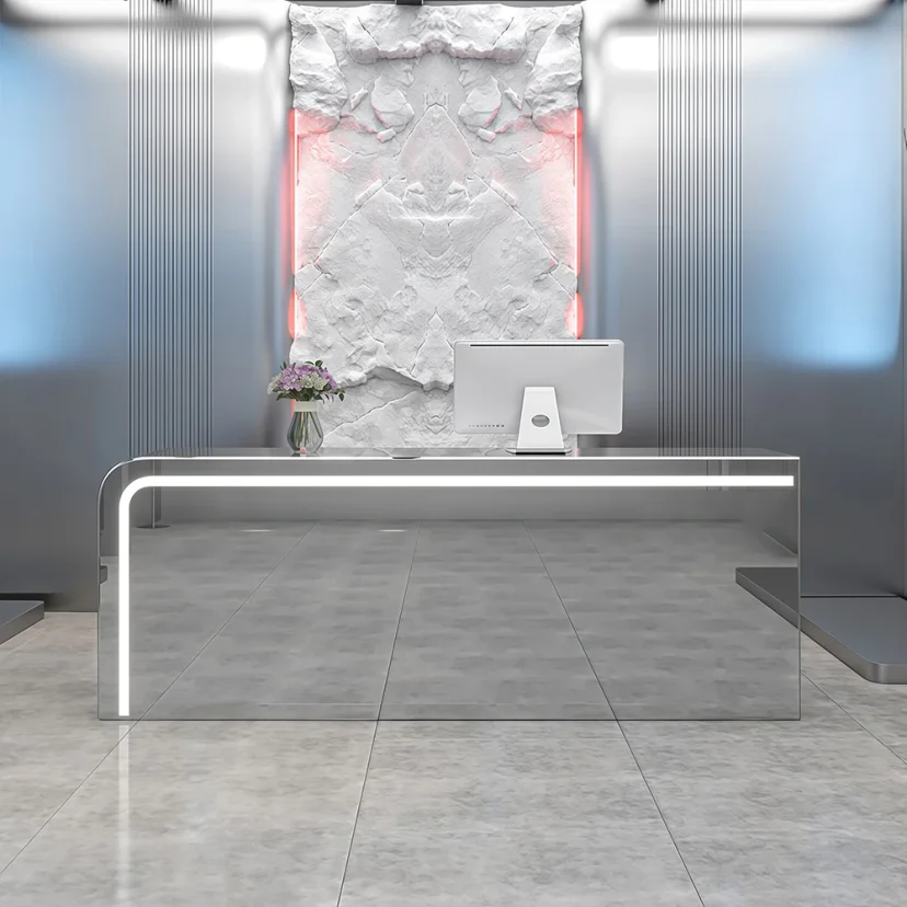 Metallic LED Reception Desk - Maoters
