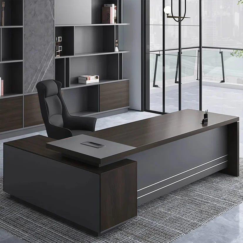 Office Dark Wood Executive Desk - Maoters