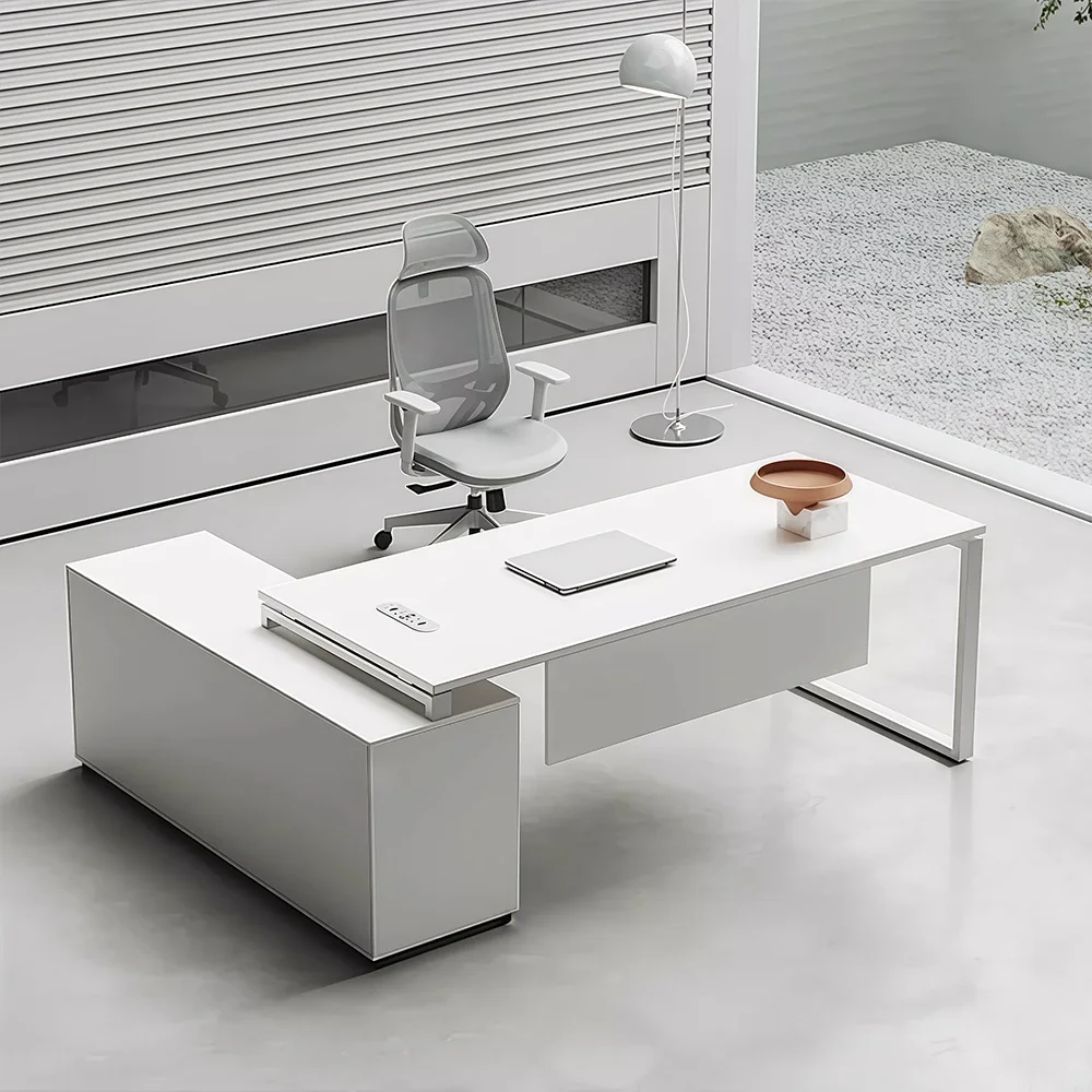 Light Office Slim Frame Manager Desk - Maoters
