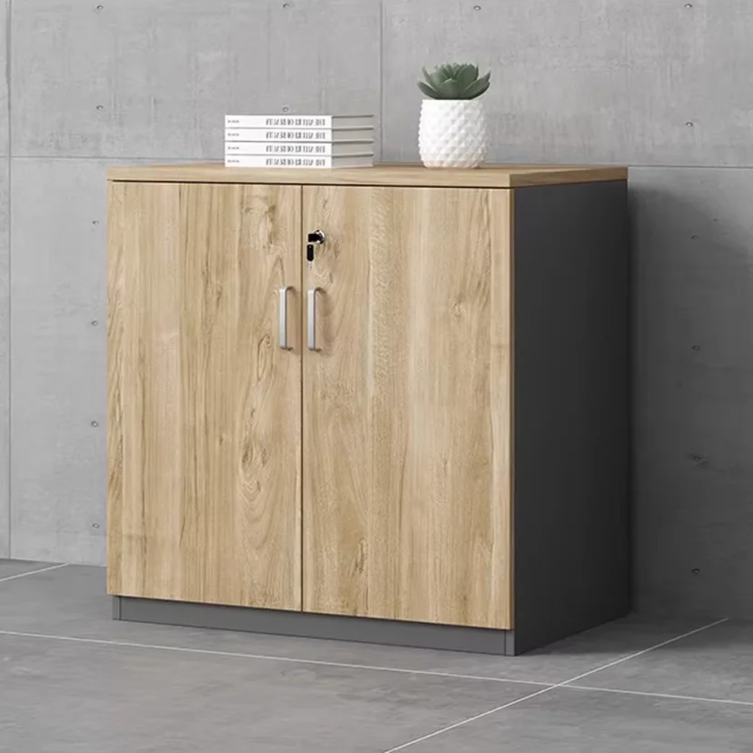 Office Light Wood Locked Storage Credenza - Maoters