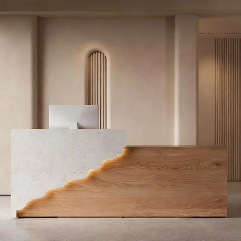 Wood Office Reception Desk - Maoters