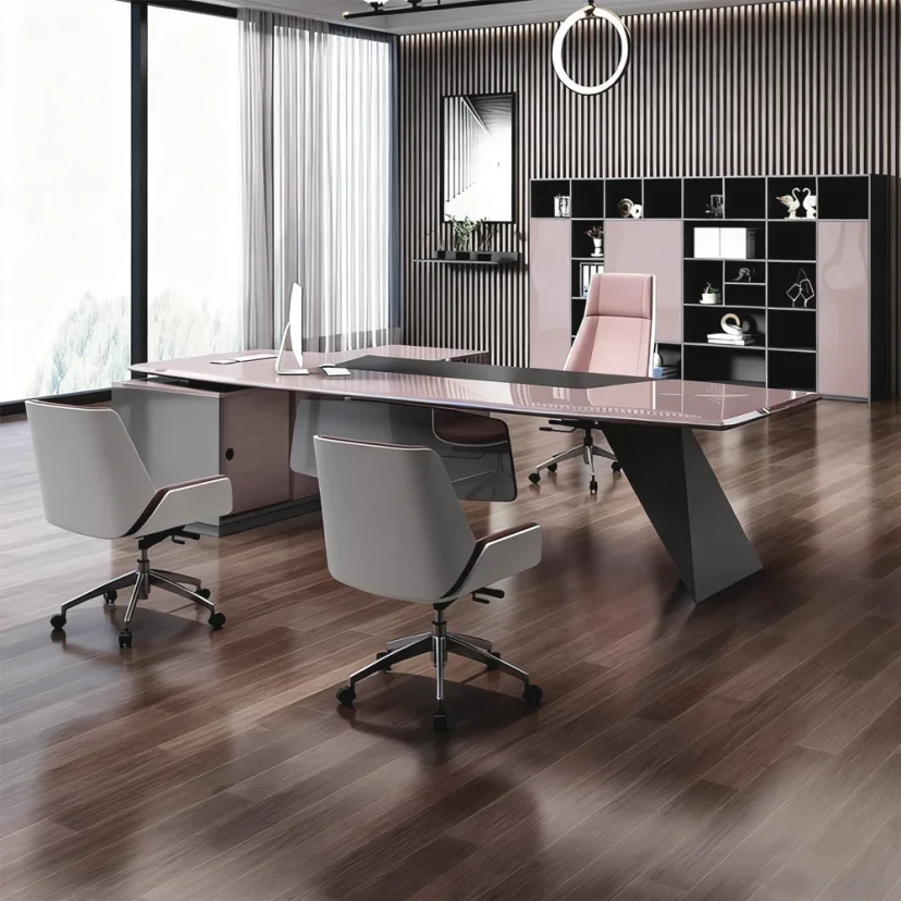 Modern Gloss L-Shaped Executive Desk - Maoters