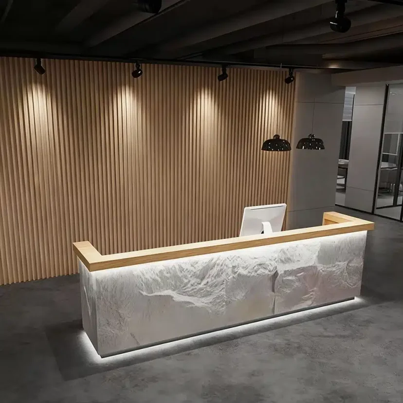 Rough Stone LED Light Reception Counter - Maoters