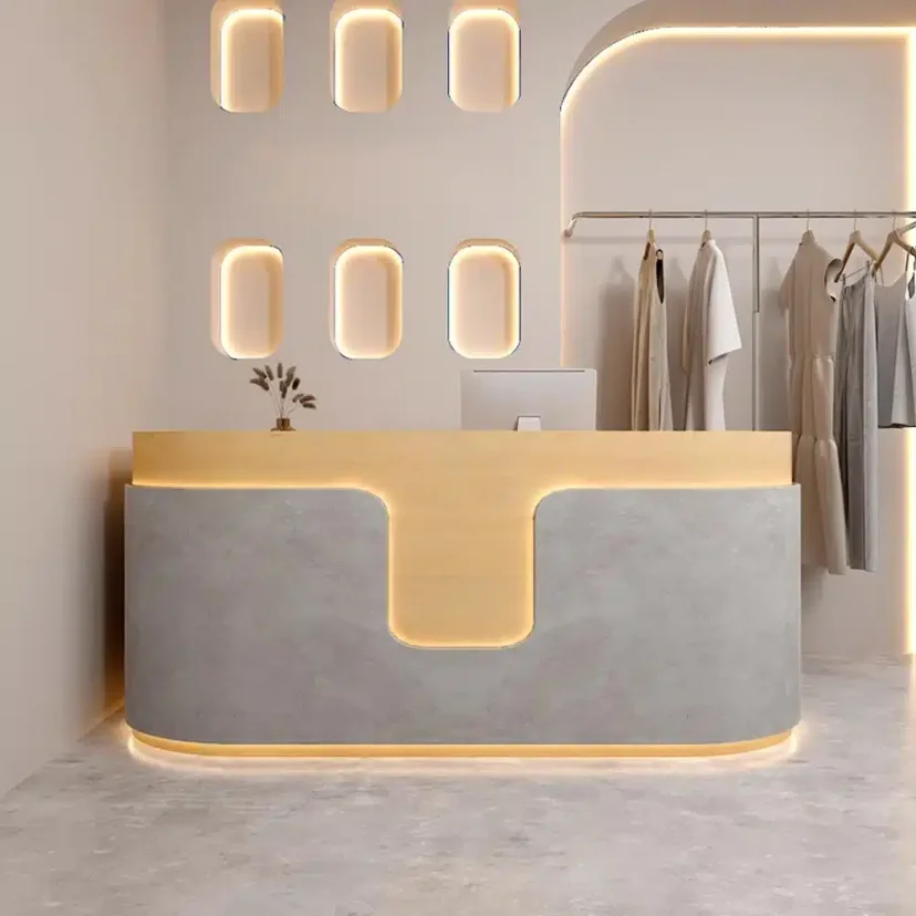 Boutique Curved LED Front Desk - Maoters