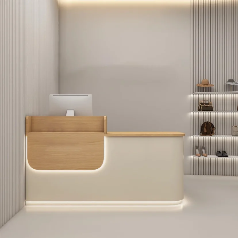 Two Tone Rounded Corner Retail Front Desk - Maoters