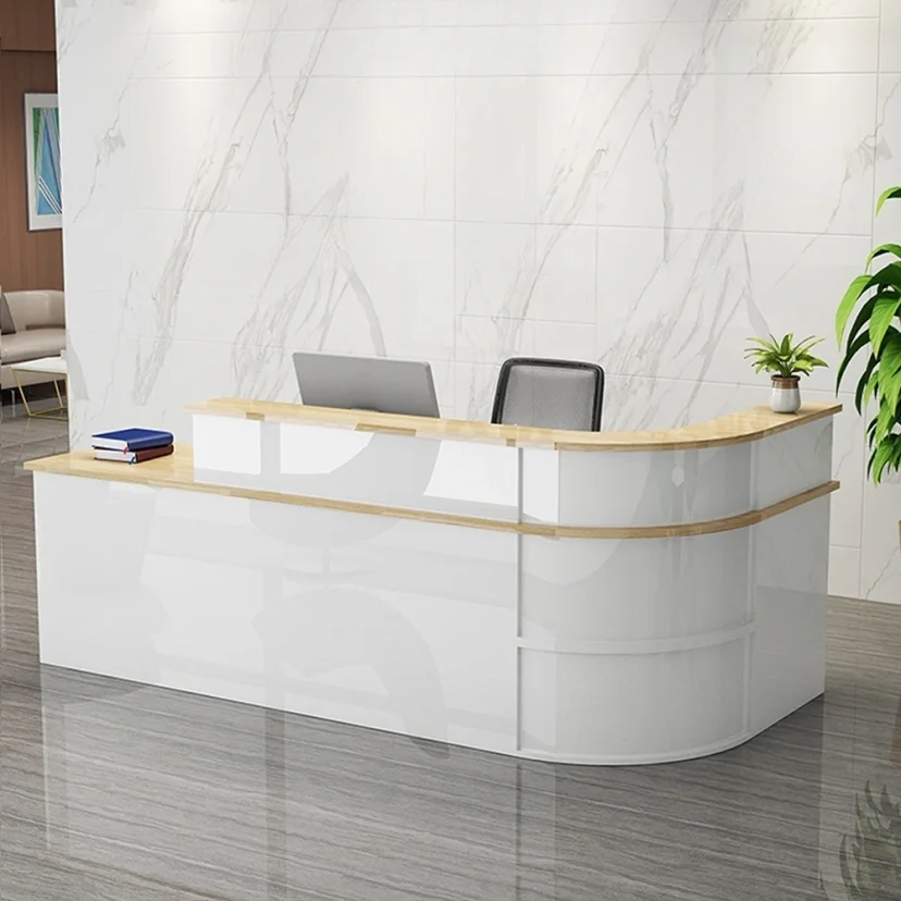 Modern Curved Corner Business Front Desk - Maoters