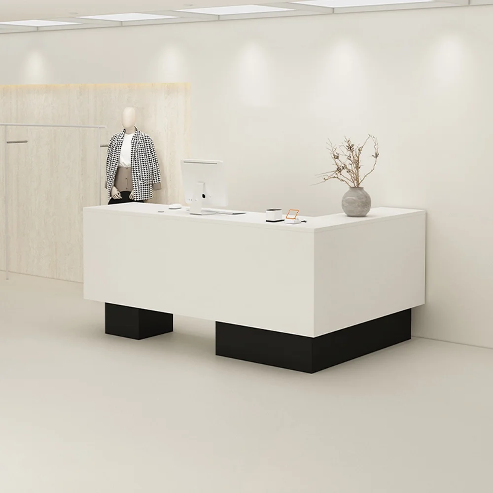 Simple Square L Shape Lobby Reception Desk - Maoters