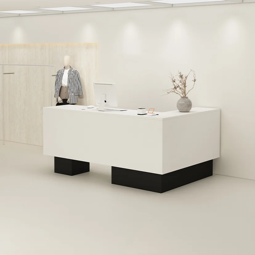 Simple Square L Shape Lobby Reception Desk - Maoters