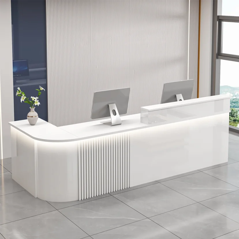Thickened Curved Corner Painted Reception Desk
