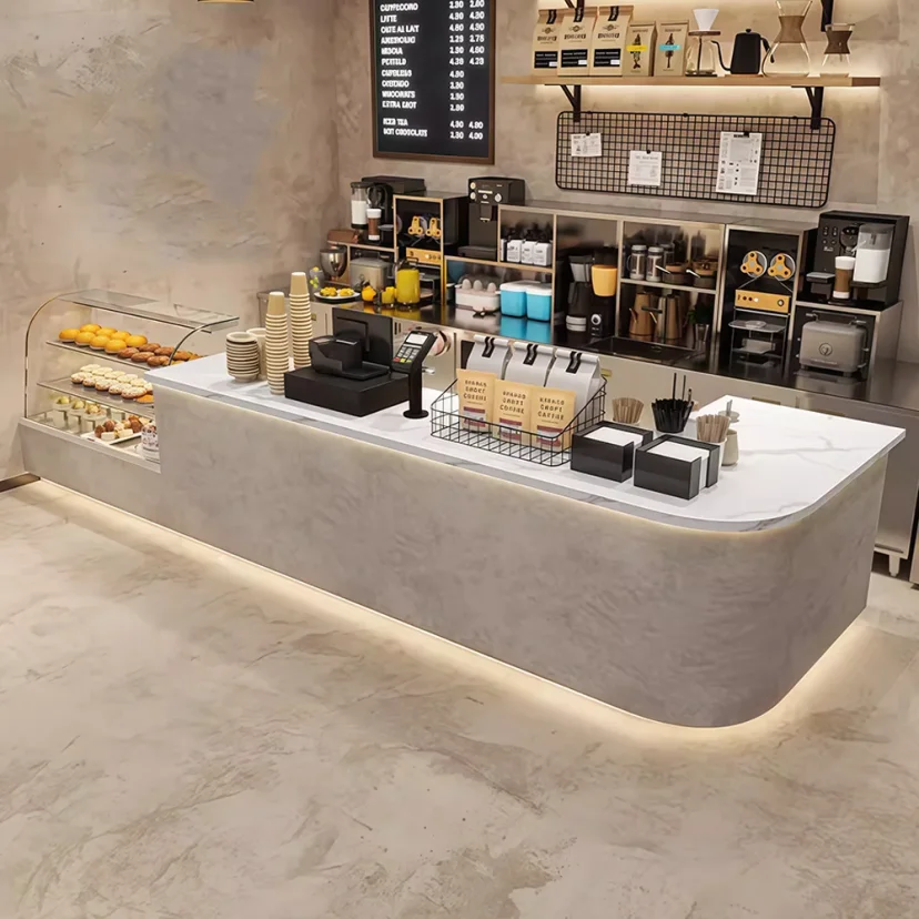 Curved Counter for Modern Cafes - Maoters