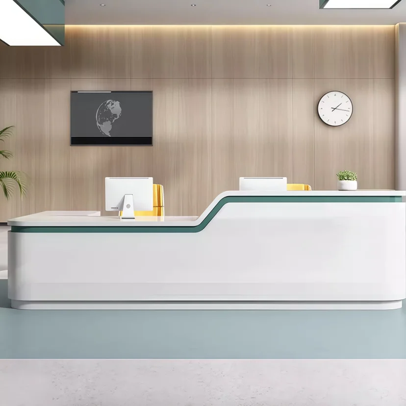 Modern Striped Reception Desk for Offices - Maoters