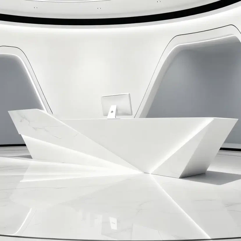 Futuristic Angular Lobby Front Counter - Maoters