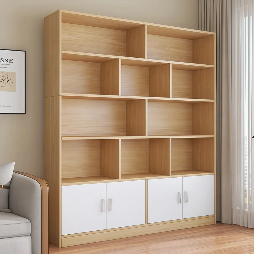 Open Cubby Wood File Bookcase - Maoters