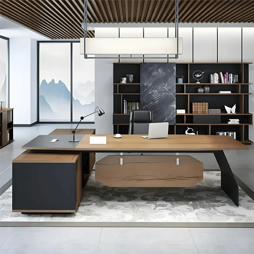 Modern Manager Office Two-Tone Executive Desk - Maoters