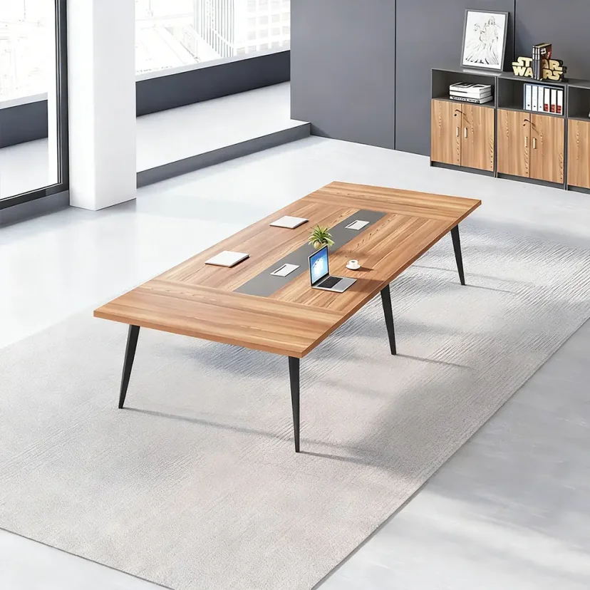 Large Wooden Rectangular Conference Table - Maoters