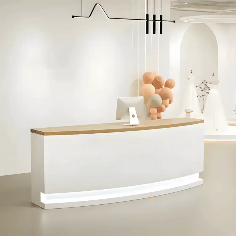 Office Modern Curved Reception Desk - Maoters