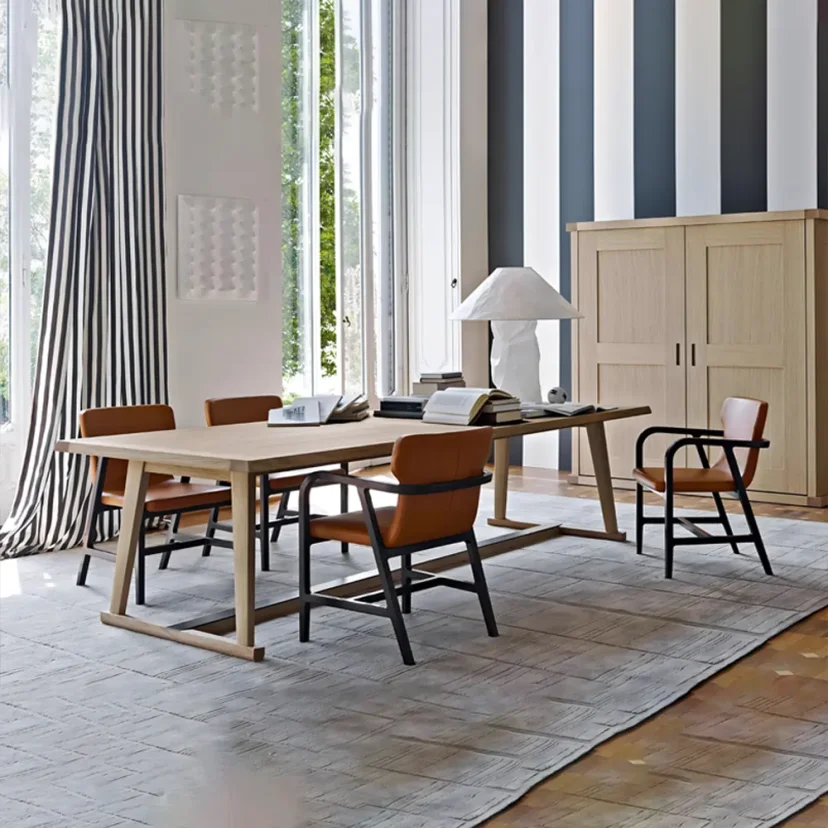Long Solid Wood Meeting Table - Maoters