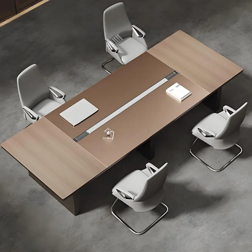 Light Wood Minimalist Conference Table - Maoters